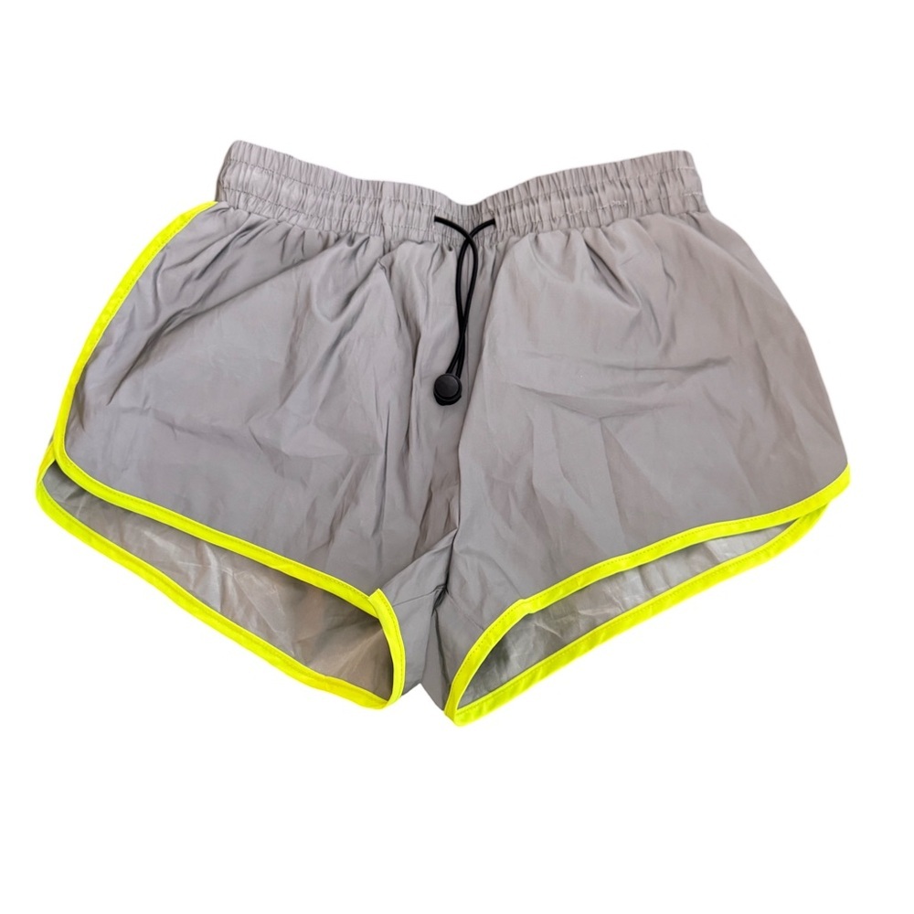 Daisy Gray and Yellow Athletic Shorts with Neon Trim
